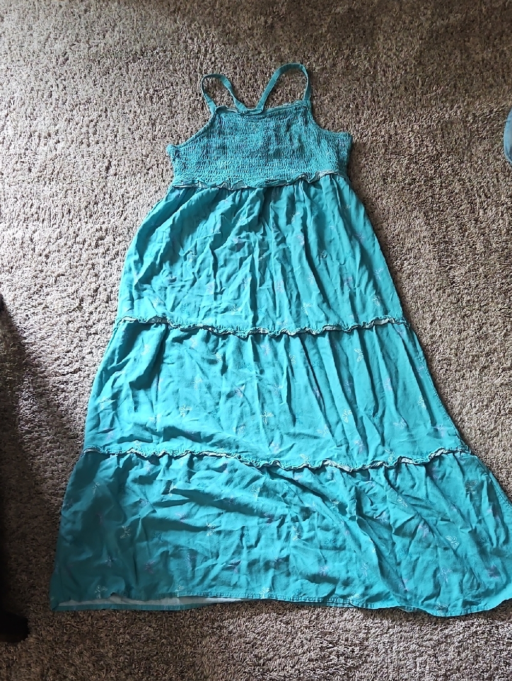 Cat & Jack Teal Tiered Maxi Sundress
